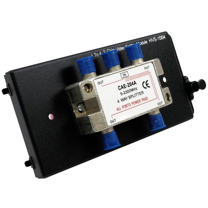 Wavenet – 4-Way Coaxial Cable Splitter Module with Metal Bracket, Bi-Directional F-Type Connections for Structured Wiring Enclosure