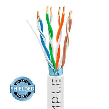 STP/FTP CAT5e 1000ft Bare Copper LAN Cable 24AWG Bulk Network Wire, White	