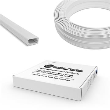 Wire Trak On A Roll 1/2" H x 1" W - 50 FT, White, Raceway, Cable Management