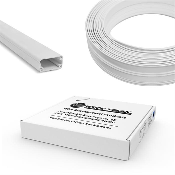 Wire Trak On A Roll 3/4" H x 1-1/2" W - 50 FT, White, Raceway, Cable Management