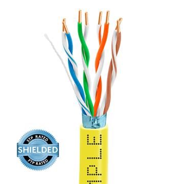 STP/FTP CAT5e 1000ft Bare Copper LAN Cable 24AWG Bulk Network Wire, Yellow	