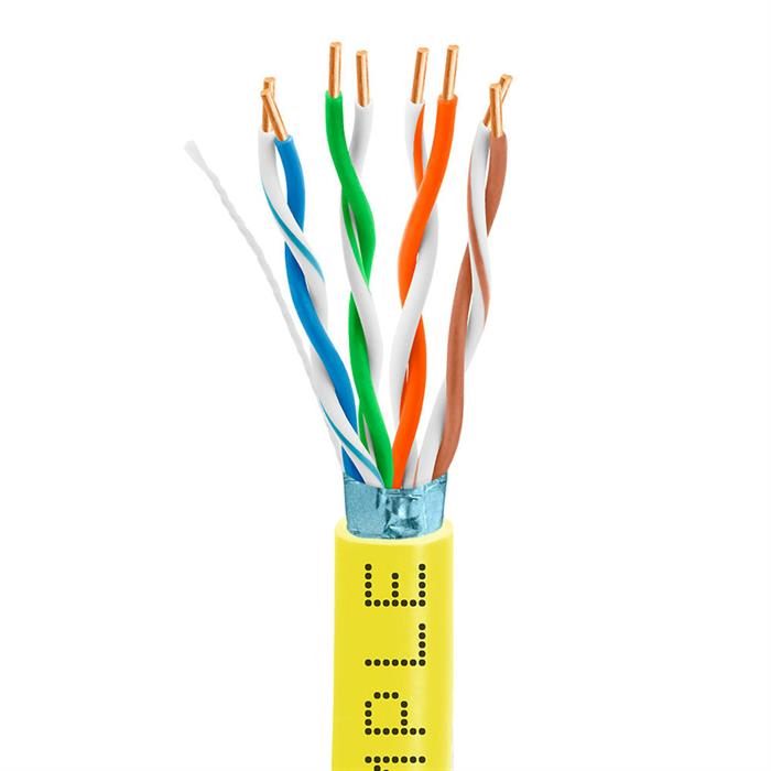 Shielded Cat5e Bulk Ethernet Cable Bare Copper 350MHz 1000 Feet Yellow	
